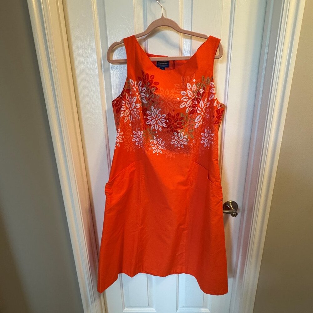 Pendleton size 14 orange sleeveless dress